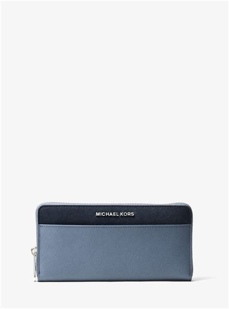 michael michael kors jet set color-block saffiano leather continental wallet